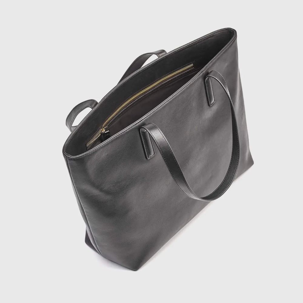 Classic Black Leather Tote Bag - Picture 8 of 11